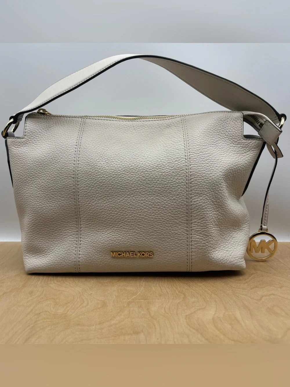 Michael Kors white pebbled